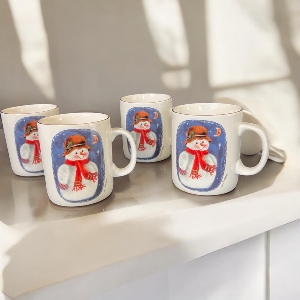 Festive Snowman Mugs Set - Picture 2 of 6